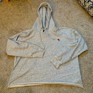 A&F Grey Cropped Hoodie